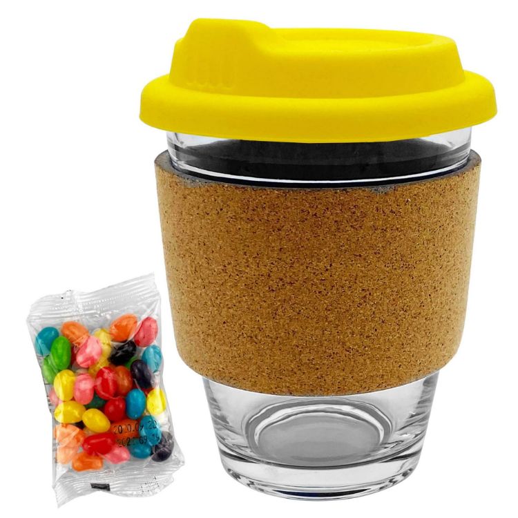 Picture of Jelly Bean In Cork Band Glass Coffee Cup