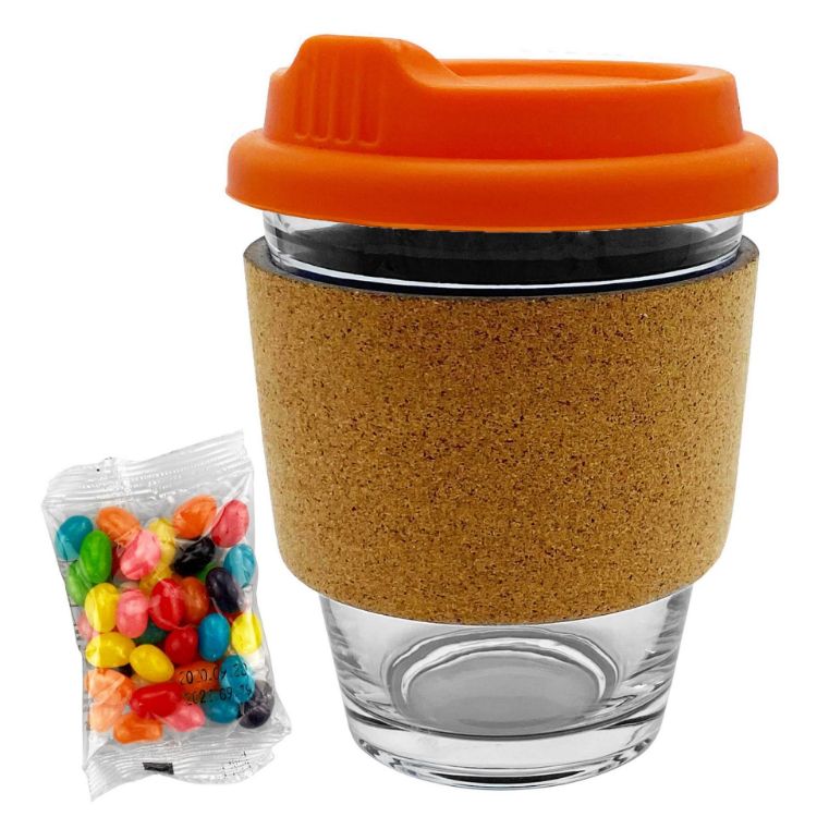 Picture of Jelly Bean In Cork Band Glass Coffee Cup