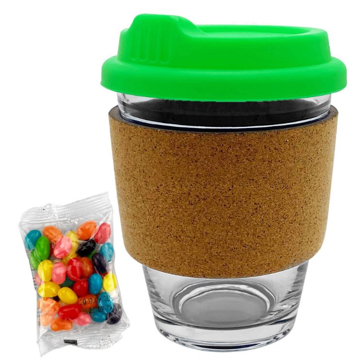 Picture of Jelly Bean In Cork Band Glass Coffee Cup