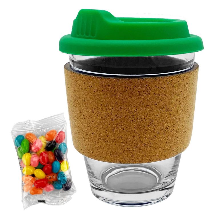 Picture of Jelly Bean In Cork Band Glass Coffee Cup