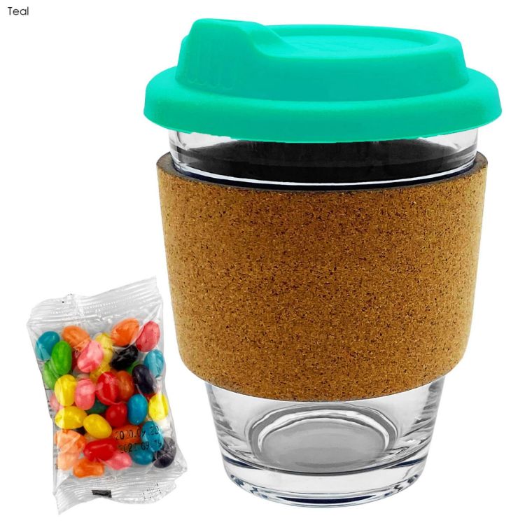 Picture of Jelly Bean In Cork Band Glass Coffee Cup