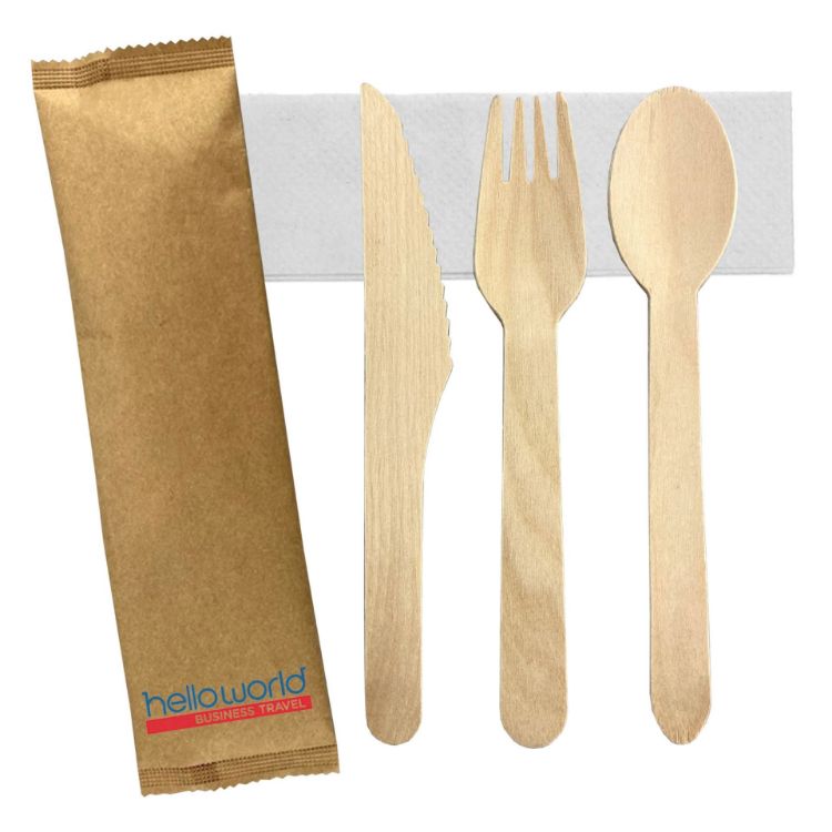 Picture of 3pcs Wooden Cutlery Set