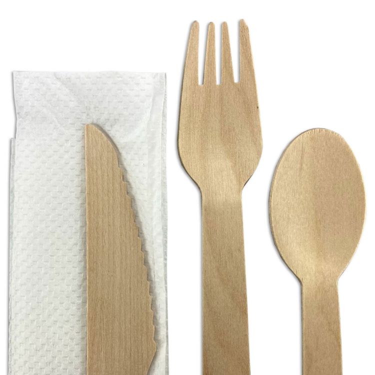 Picture of 3pcs Wooden Cutlery Set