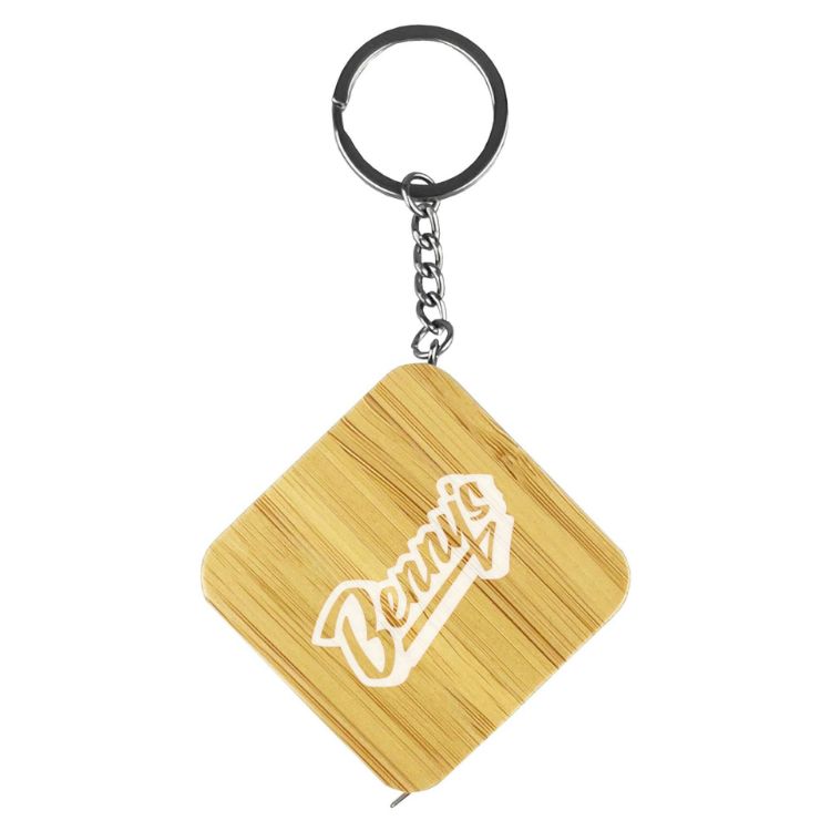 Picture of Bamboo Tape Measure Key Ring