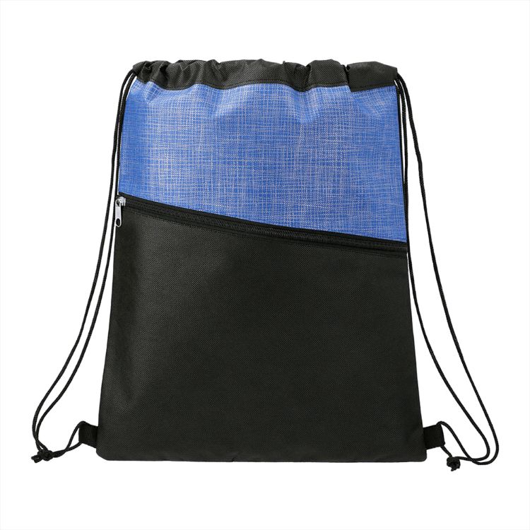 Picture of Cross Weave Zippered Drawstring Bag