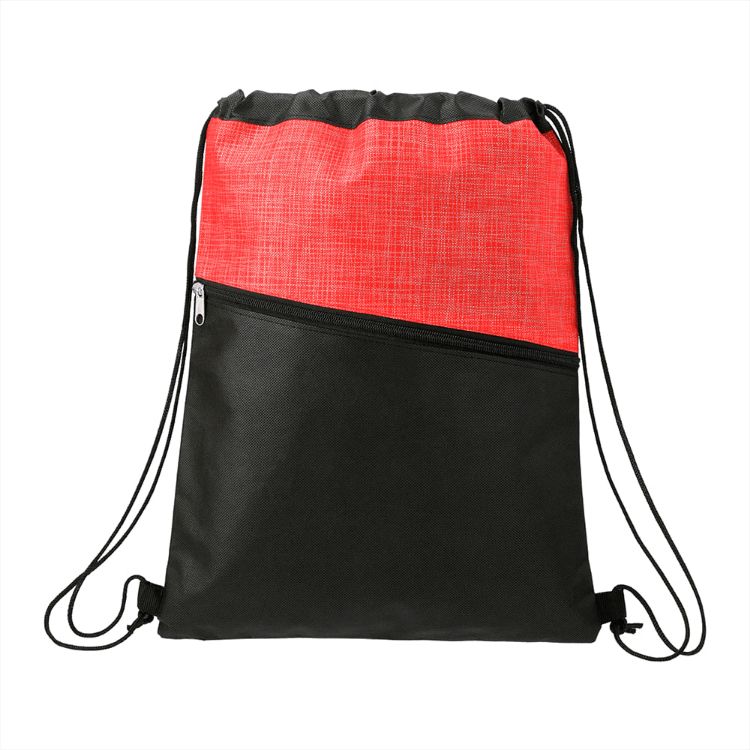 Picture of Cross Weave Zippered Drawstring Bag