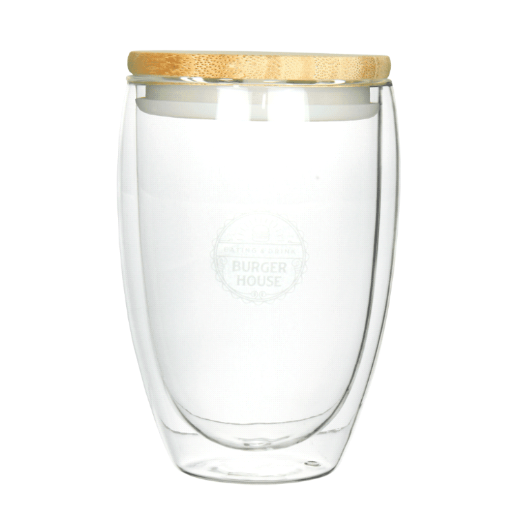 Picture of Easton Glass Cup with Bamboo lid 355ml