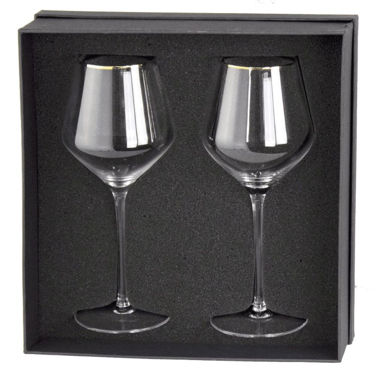 Picture of Gold Rim Wine Glass Set 400ml