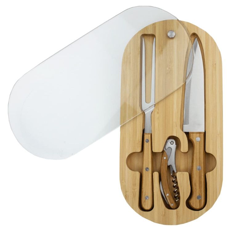 Picture of Trekk Oval Bamboo Glass Knife Set