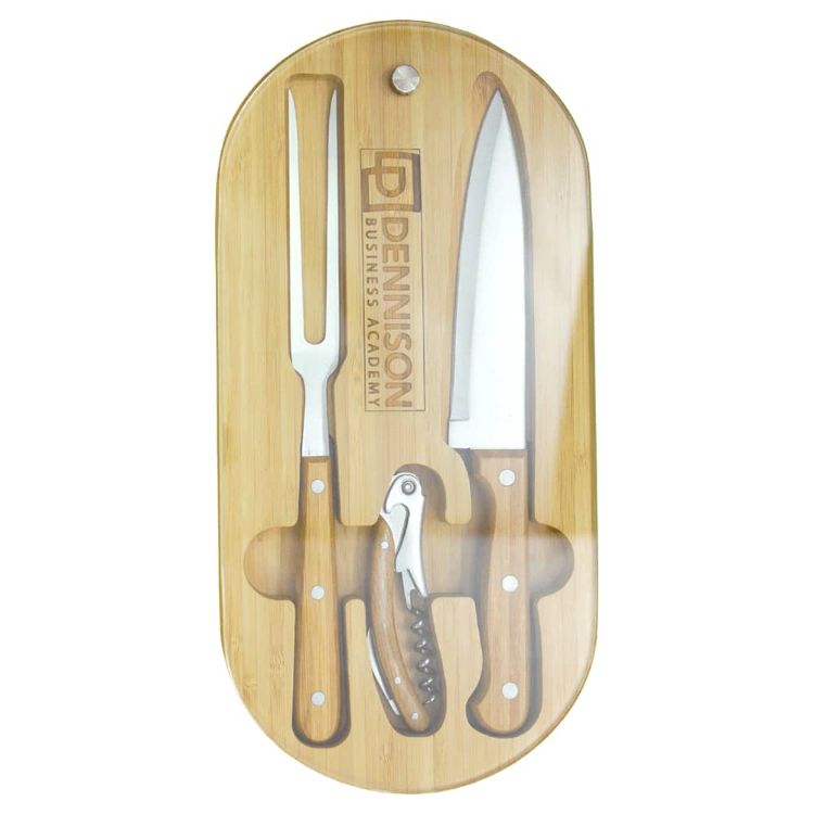 Picture of Trekk Oval Bamboo Glass Knife Set