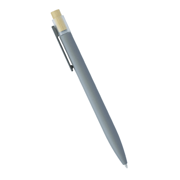 Picture of Recycled Aluminium Pen with Bamboo Clicker