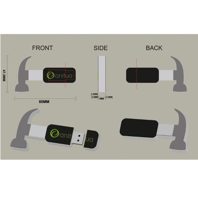 Picture of 2D Custom USB Flash Drive - Factory Direct Indent Pricing