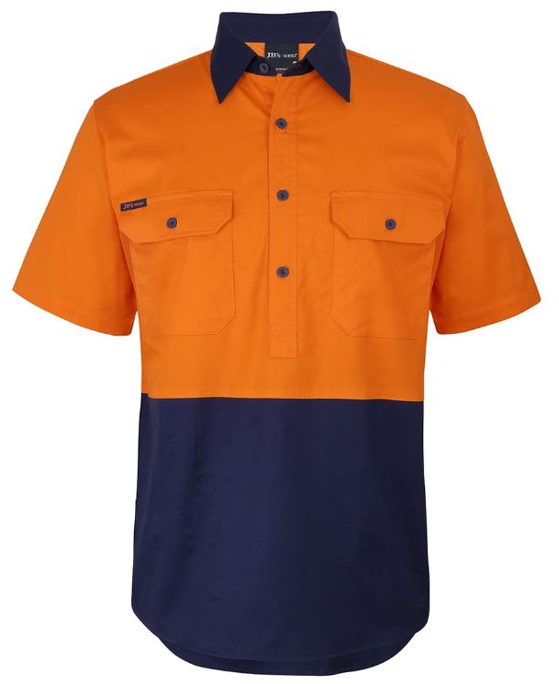 Picture of JB's Hi Vis Close Front S/S 150g Work Shirt