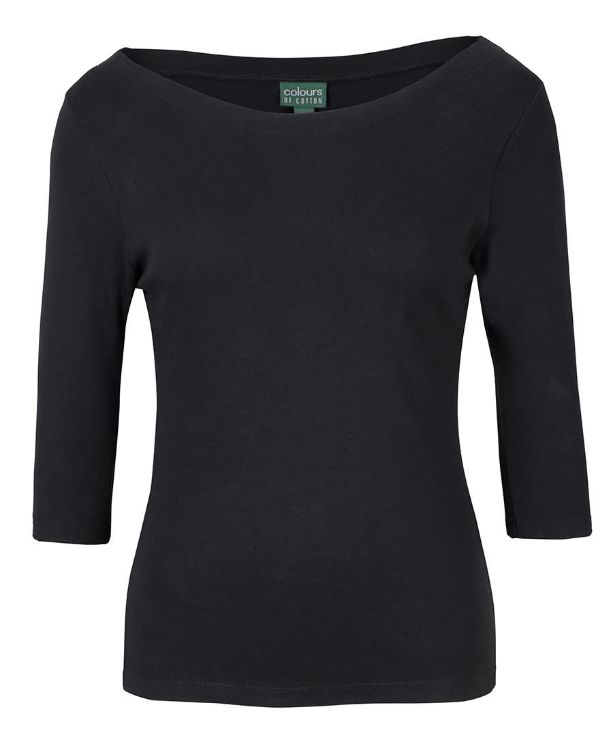 Picture of C of C Ladies 3/4 Sleeve Boat Neck Tee