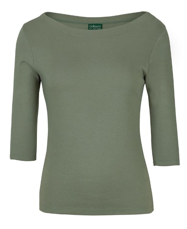 Picture of C of C Ladies 3/4 Sleeve Boat Neck Tee