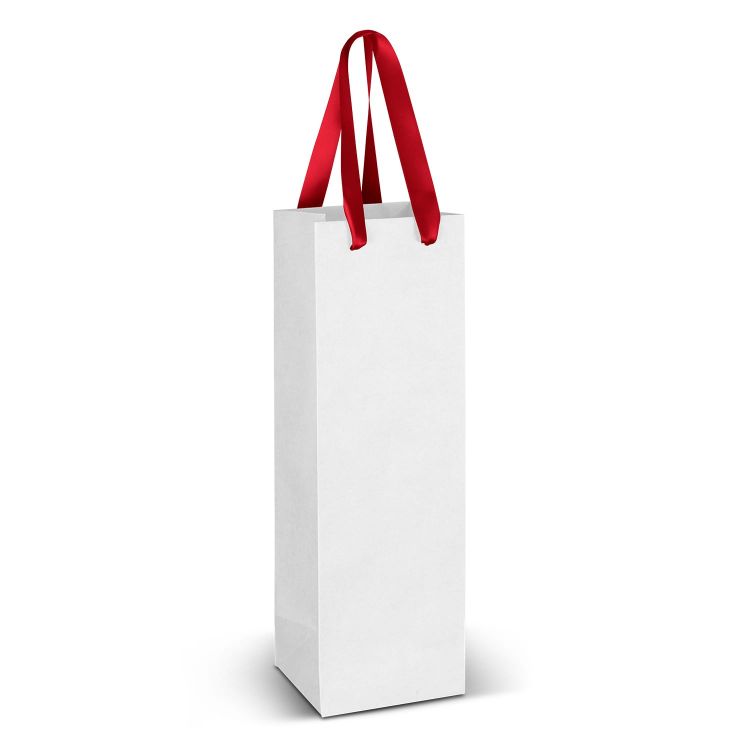 Picture of Wine Ribbon Handle Paper Bag - Full Colour