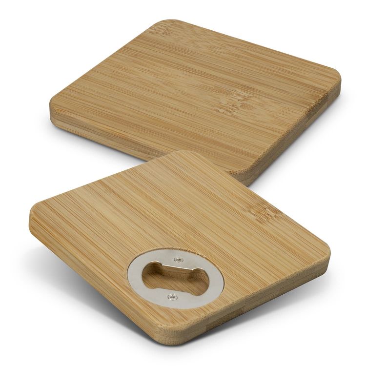 Picture of Bamboo Bottle Opener Coaster Set of 2 - Square