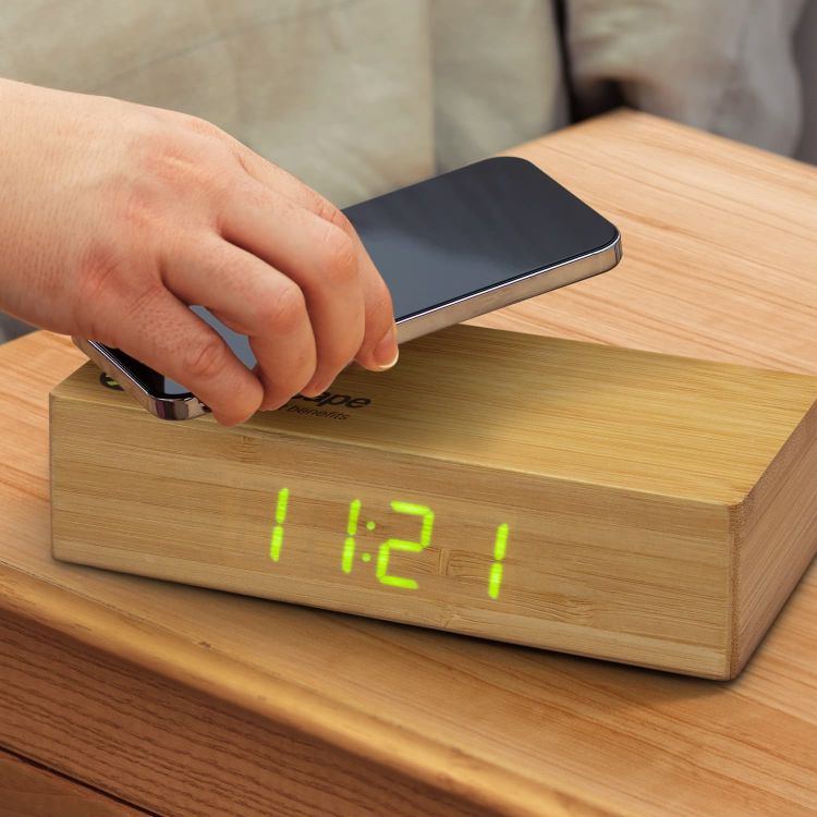 Picture of Bamboo Wireless Charging Clock