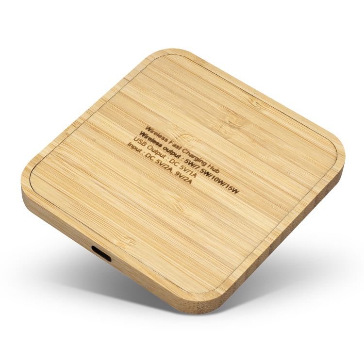 Picture of NATURA Bamboo Wireless Fast Charging Hub